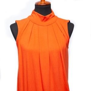 High Neck Pleaded Top